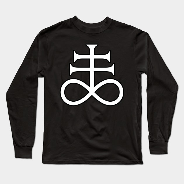 Leviathan Cross White Body Black Outline Long Sleeve T-Shirt by anonopinion